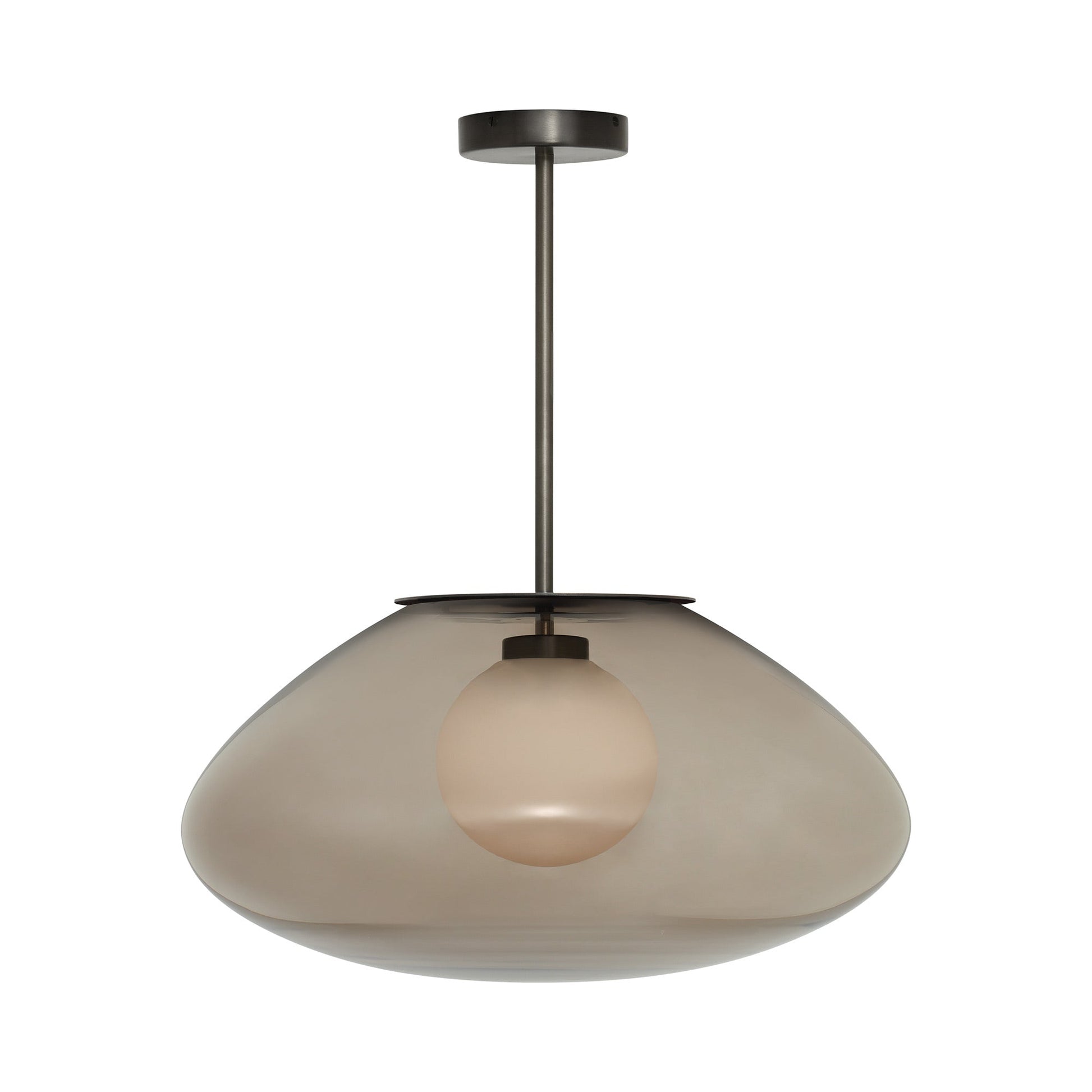 Petra Pendant Light in Dark Bronze/Opal Glass (Large).