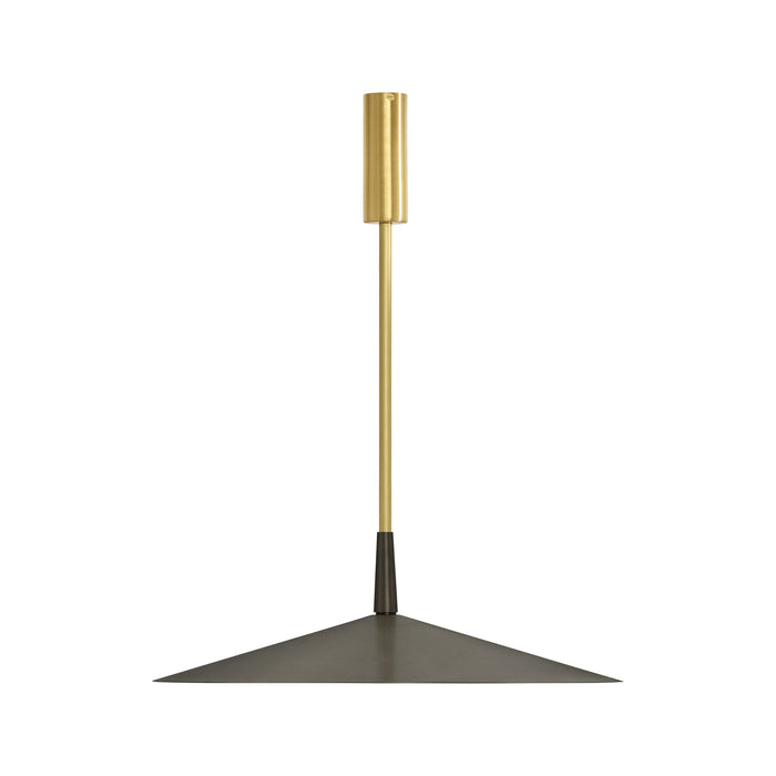 Tinto LED Pendant Light in Dark Bronze/Satin Brass Drop Rod (Medium).