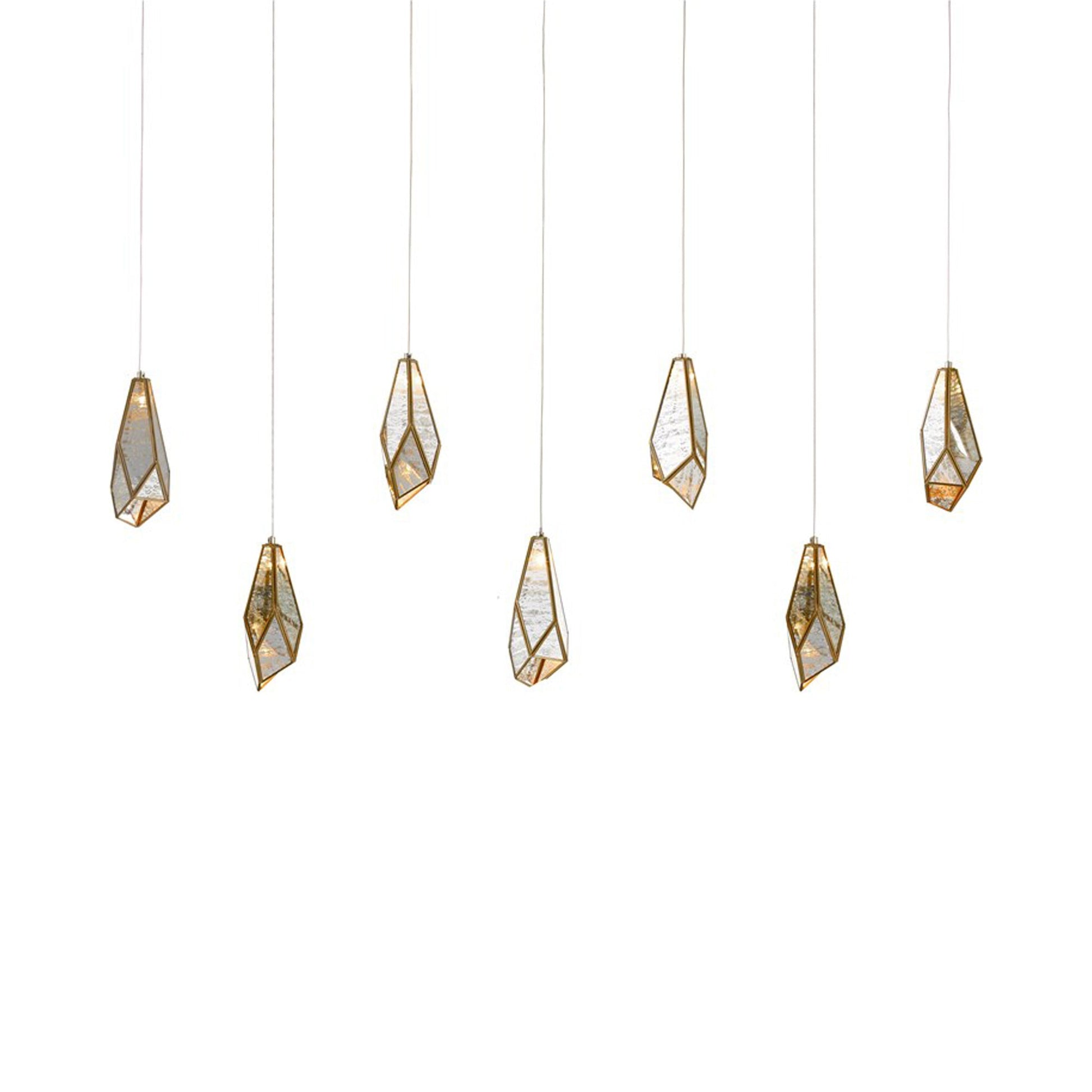 Glace Multi Light Pendant Light in Raj Mirror (7-Light).