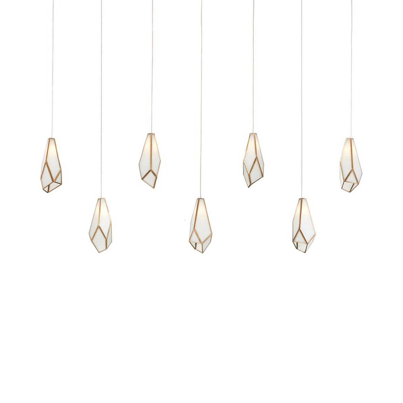 Glace Multi Light Pendant Light in White  (7-Light).