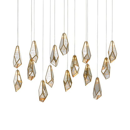 Glace Multi Light Pendant Light in Raj Mirror (15-Light).