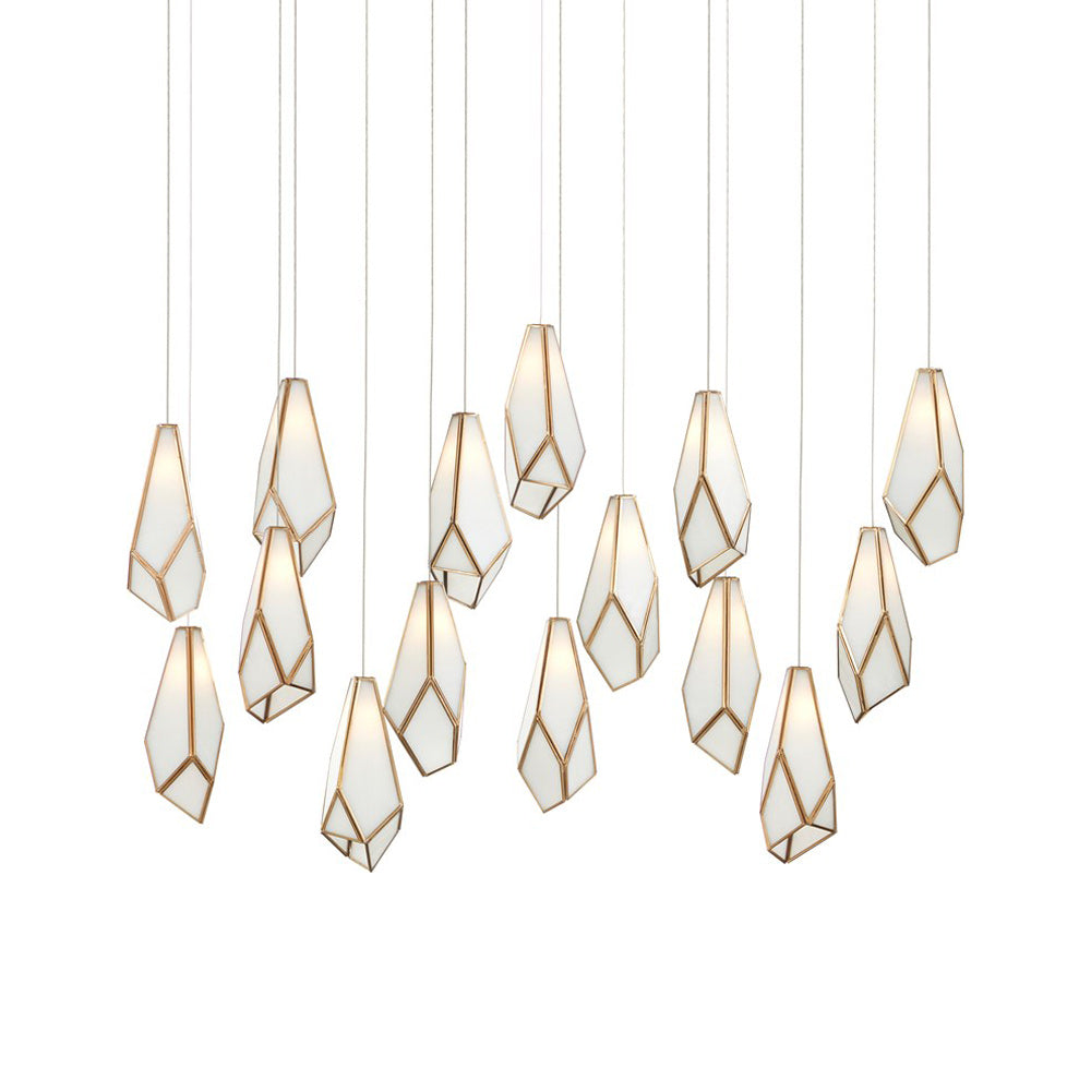 Glace Multi Light Pendant Light in White  (15-Light).