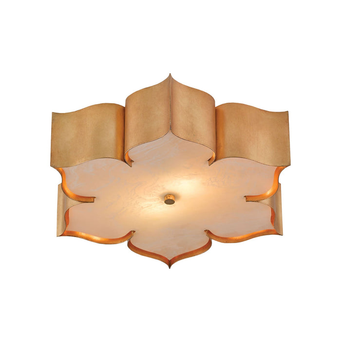 Grand Lotus Flush Ceiling Light in Gold Leaf.