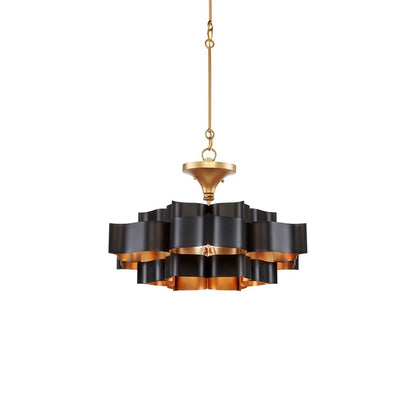 Grand Lotus Chandelier in Satin Black (Small).