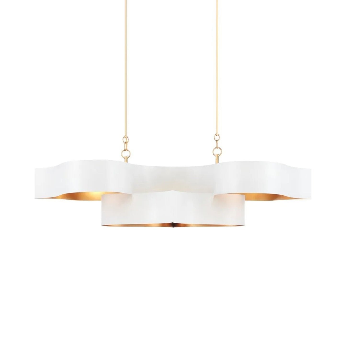 Grand Lotus Linear Pendant Light in Sugar White.