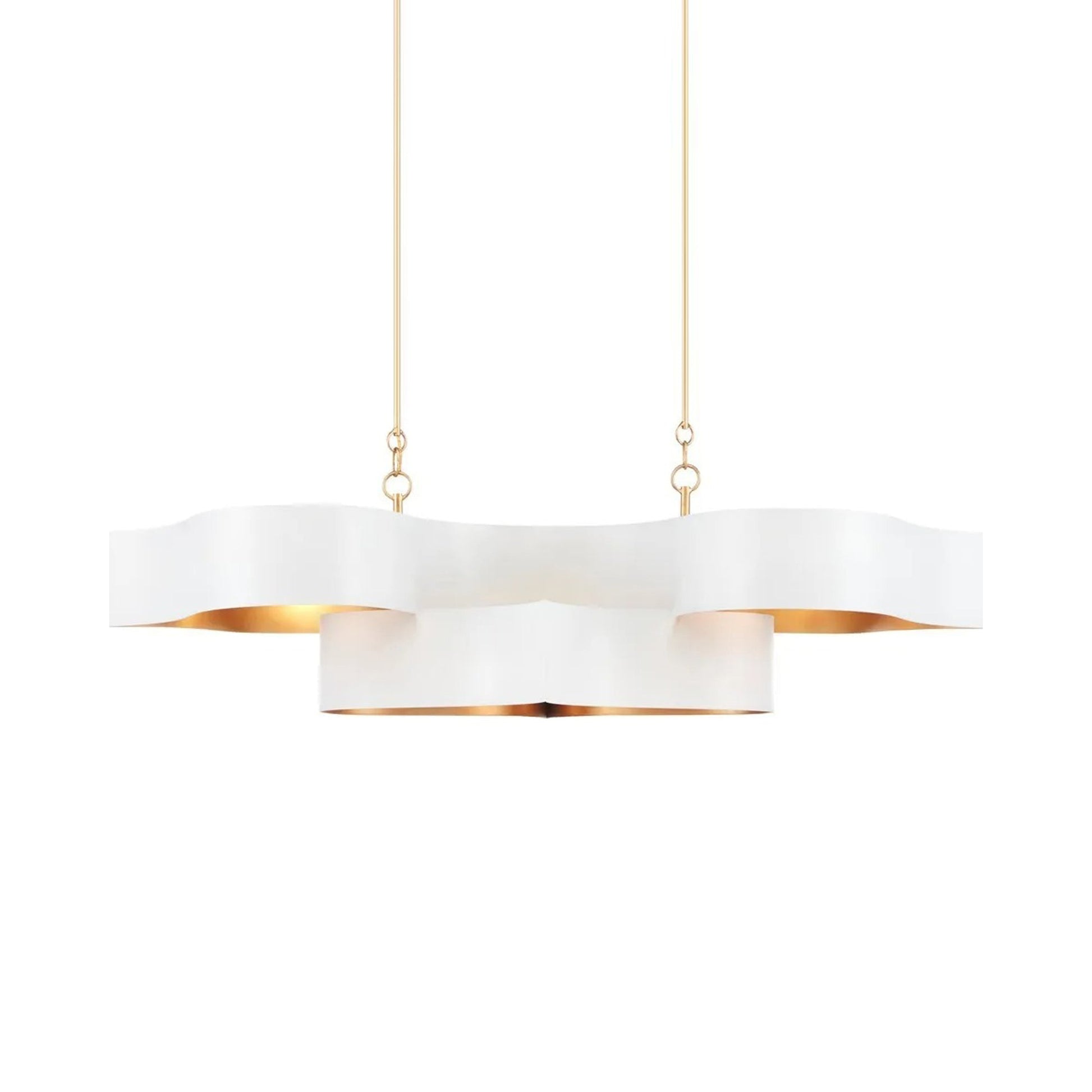 Grand Lotus Linear Pendant Light in Sugar White.