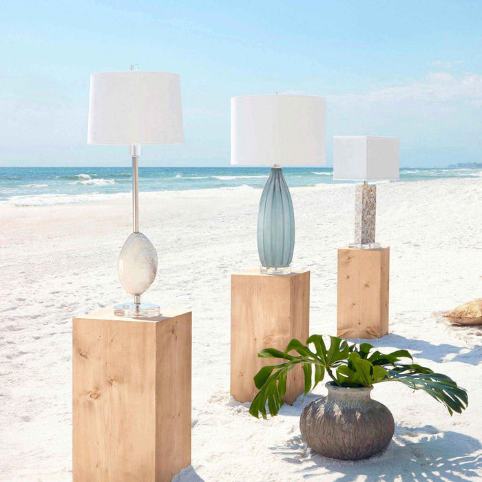 Blakemore Table Lamp in outside area.