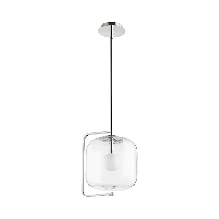 Isotope LED Pendant Light in Polished Nickel.