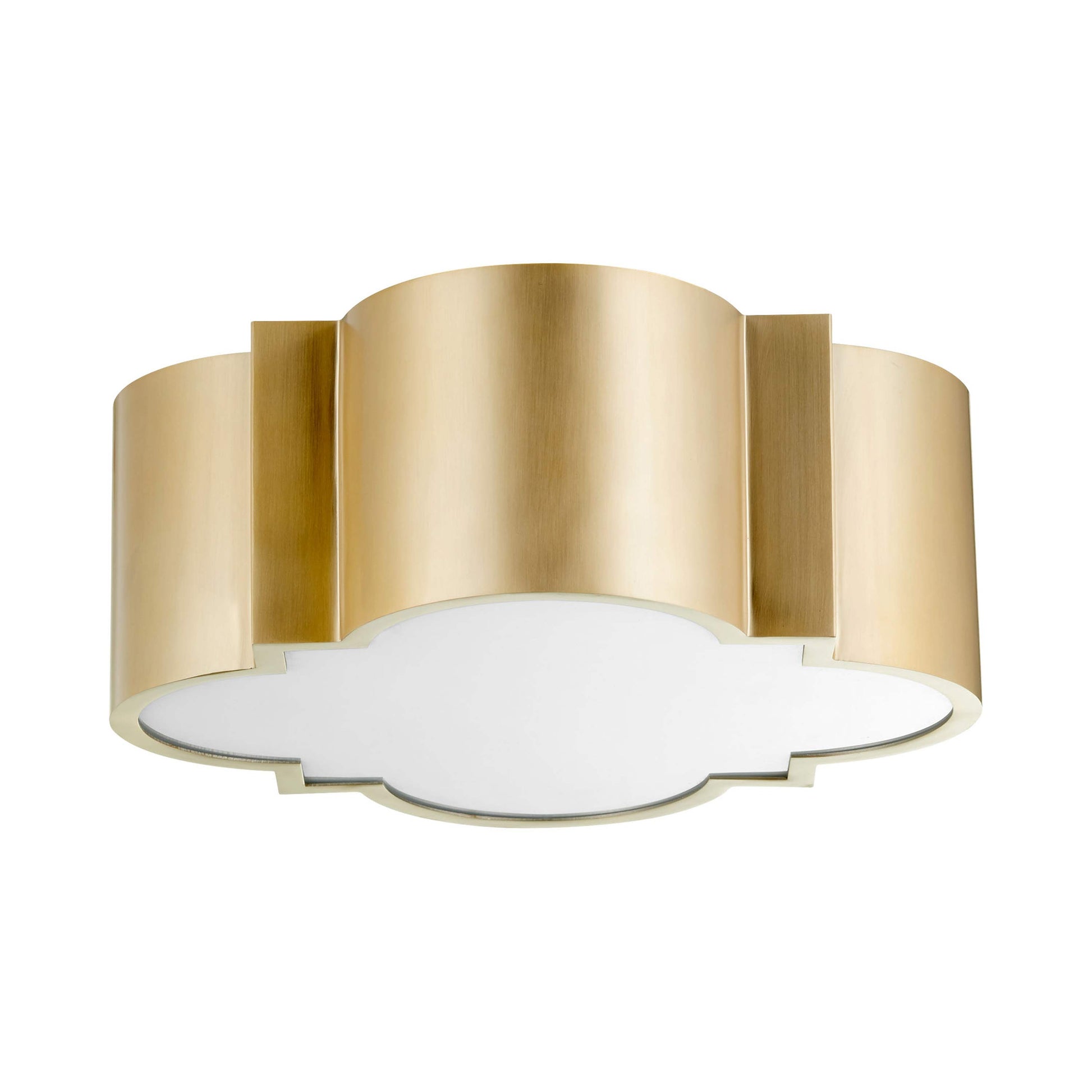 Wyatt Flush Mount Ceiling Light in Gold-Amber.