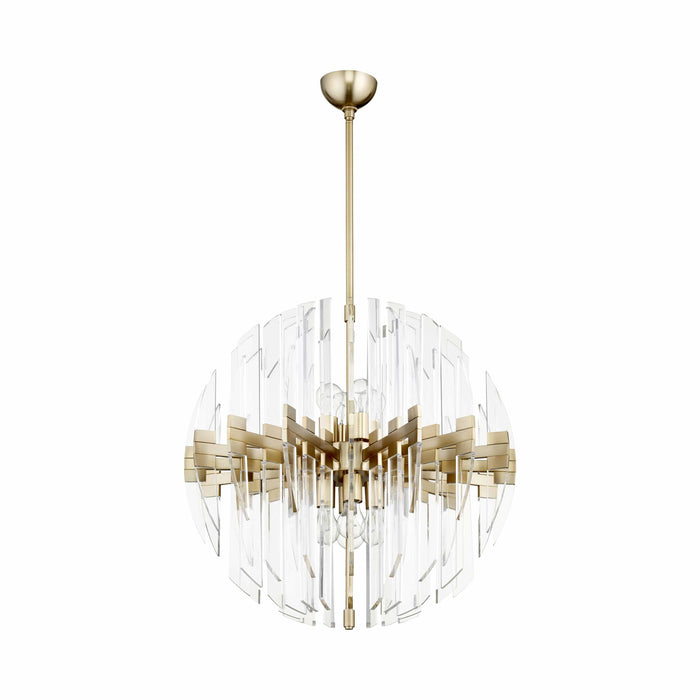 Zion Pendant Light in 27-Inch/Aged Brass.