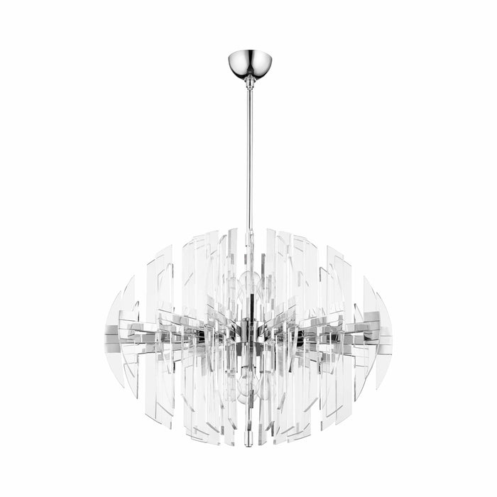 Zion Pendant Light in 30.5-Inch/Polished Nickel.