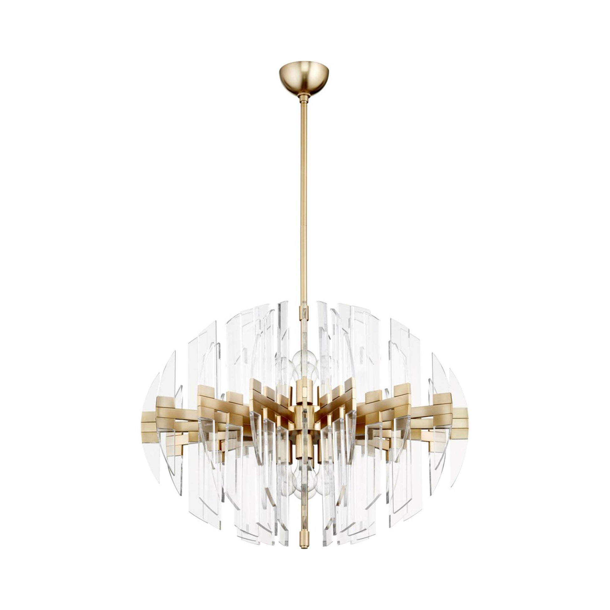 Zion Pendant Light in 30.5-Inch/Aged Brass.