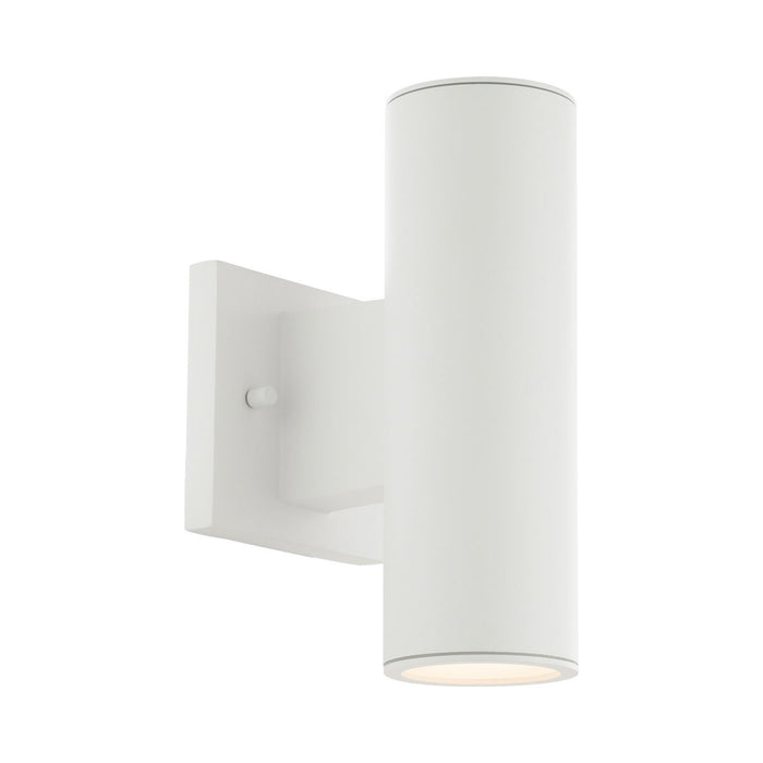 Cylinder Outdoor LED Wall Light in White (Large).