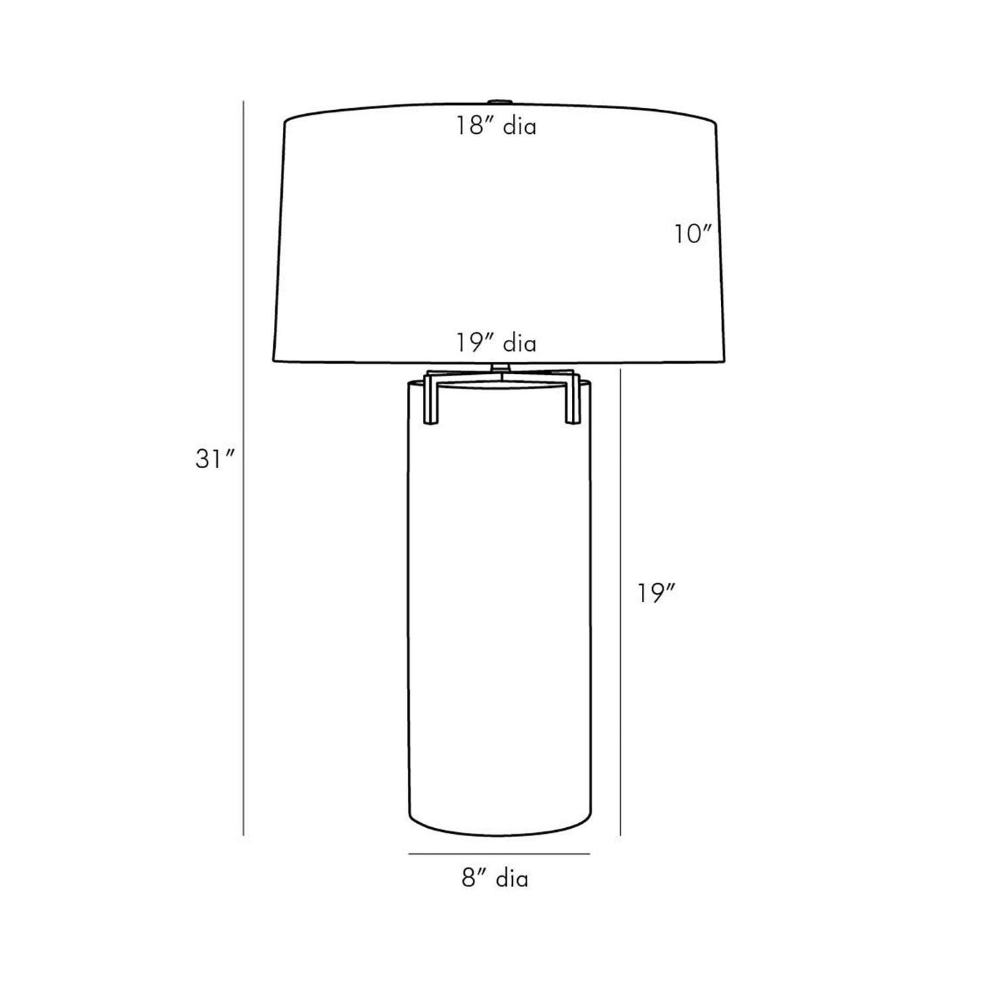 Dale Table Lamp - line drawing.