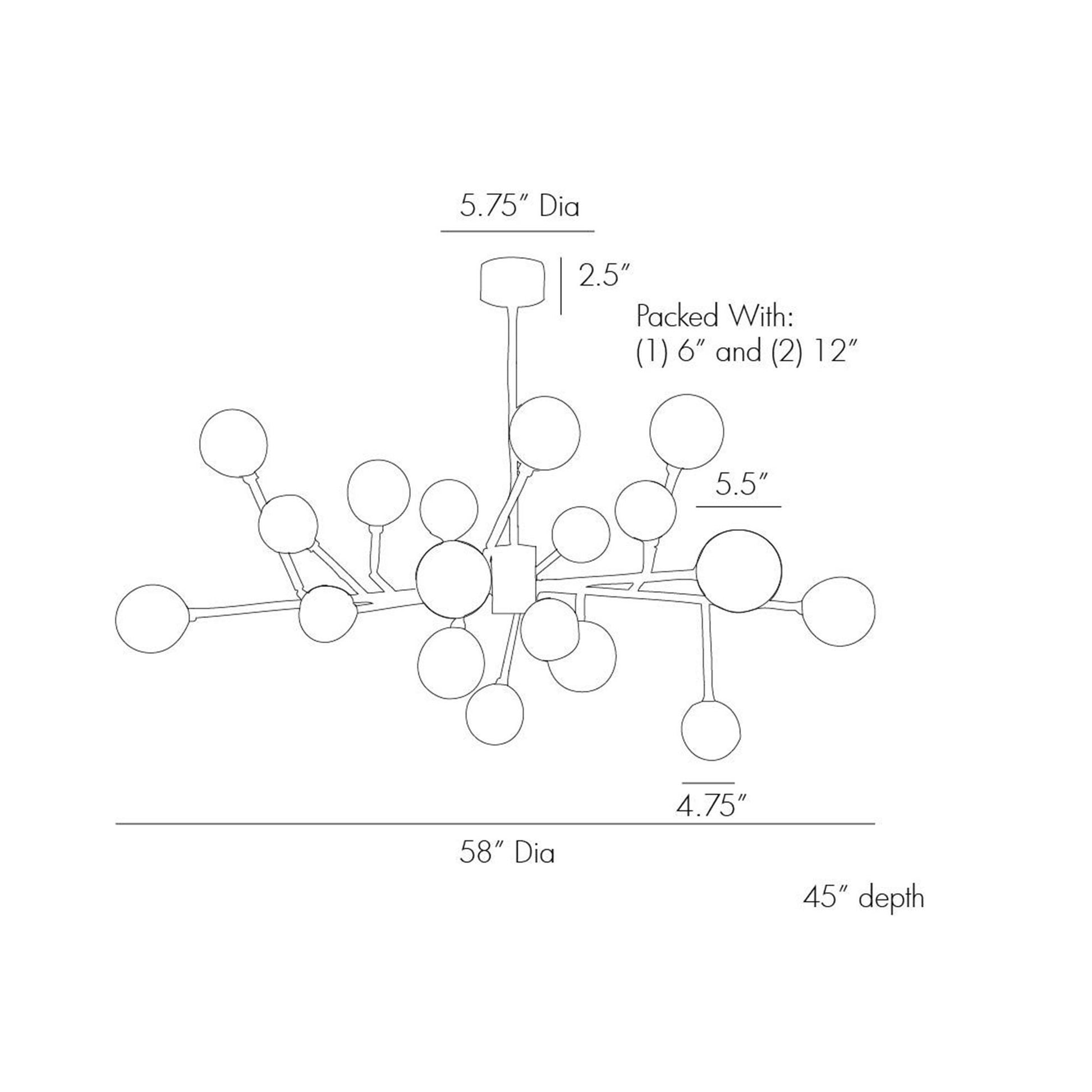Dallas Chandelier - line drawing.