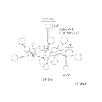 Dallas Chandelier - line drawing.