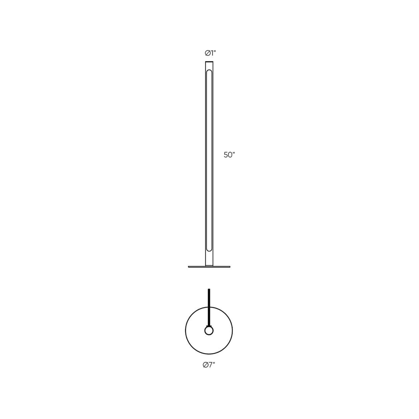 Axis LED Floor Lamp - line drawing.