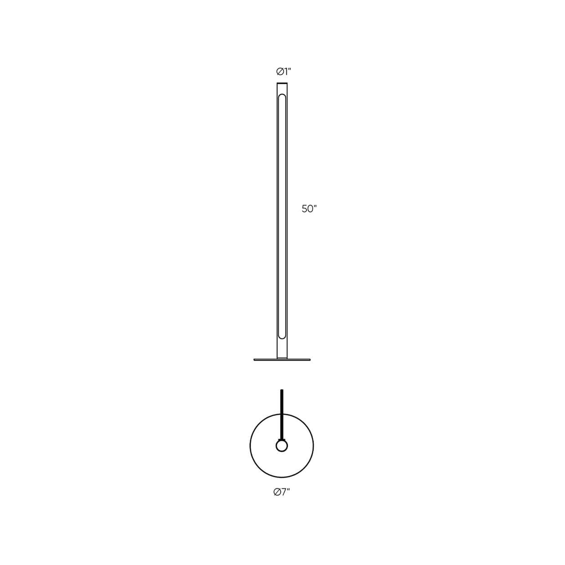 Axis LED Floor Lamp - line drawing.