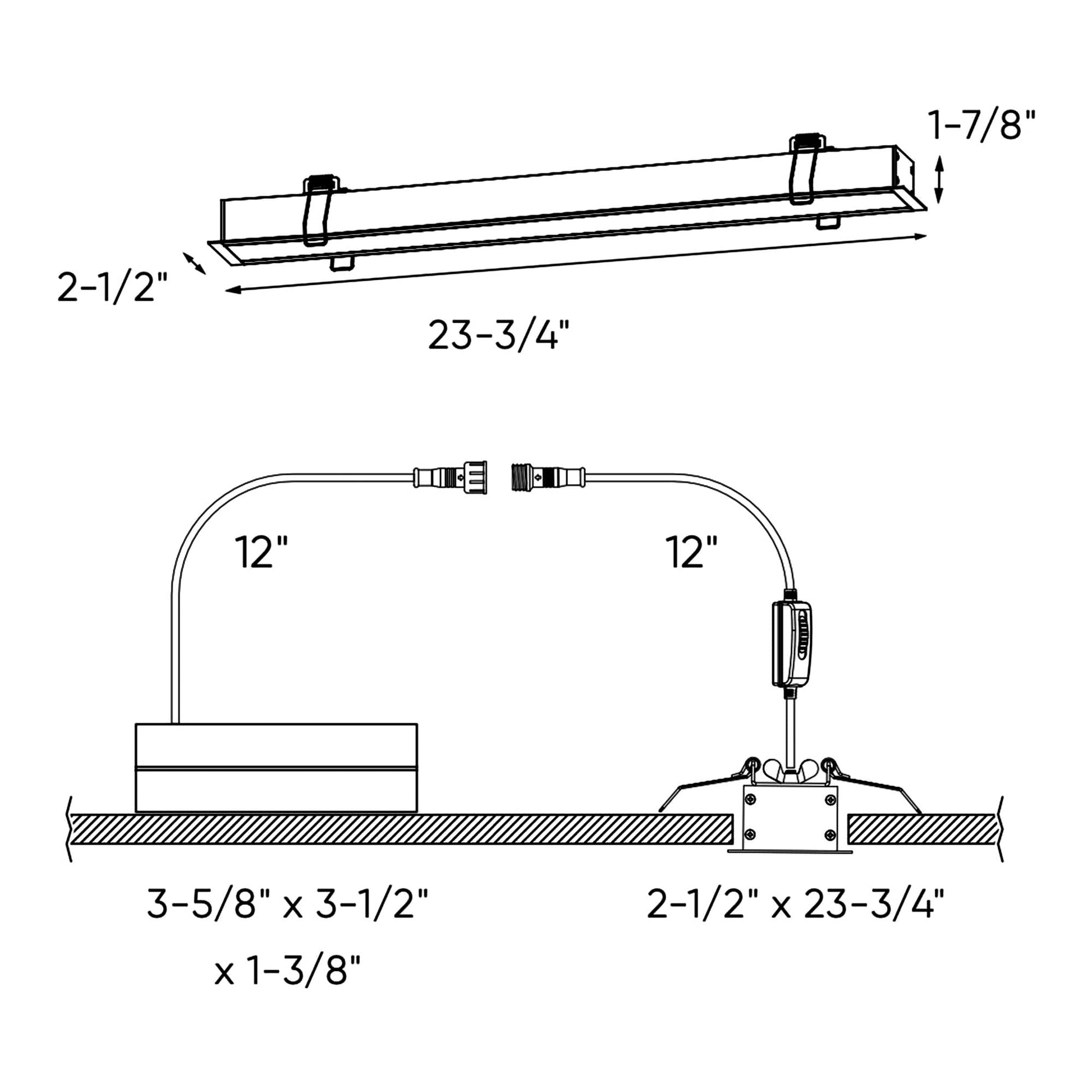 Boulevard LED Linear Recessed Light - line drawing.