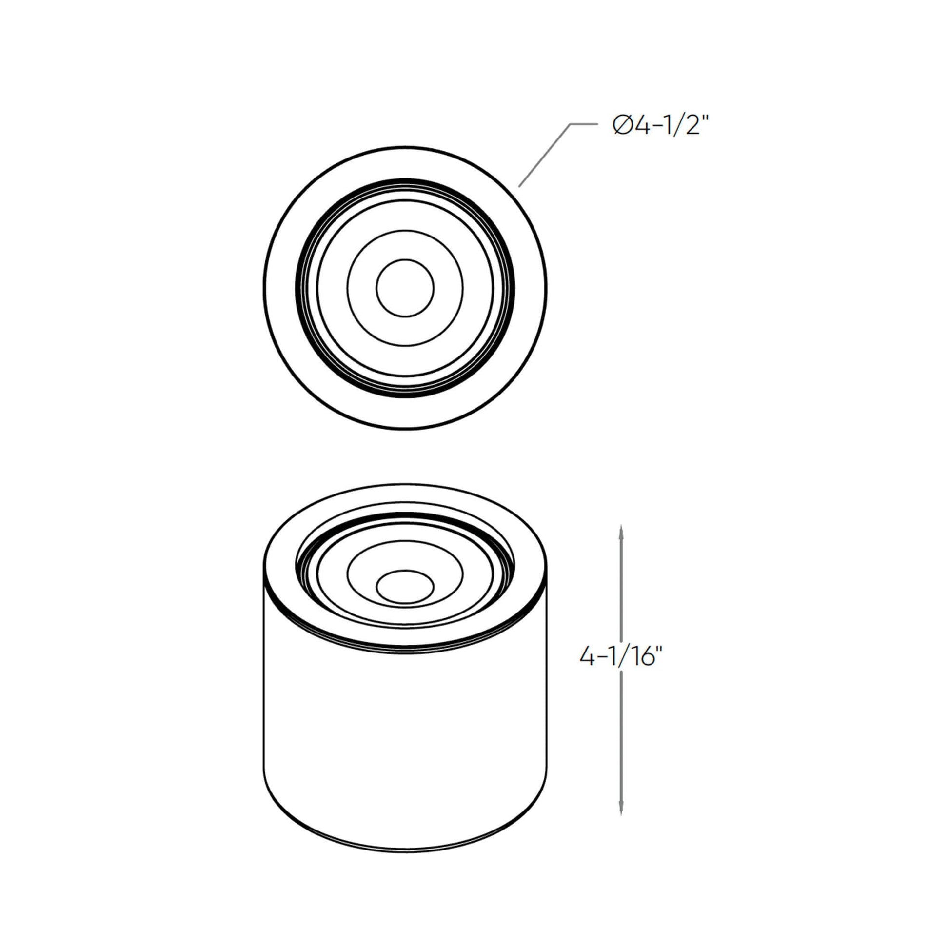 Gravity LED Well Light - line drawing.