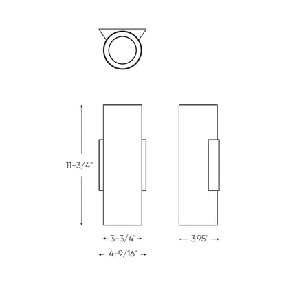 Aden Outdoor LED Wall Light - line drawing.