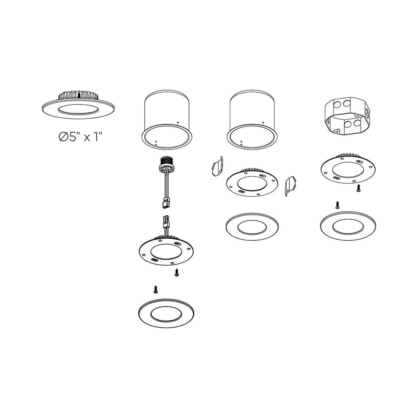 Alter LED Recessed Retrofit Light - line drawing.