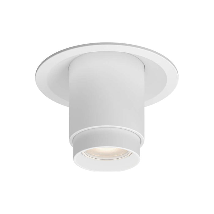 Aperture LED Recessed Light with Adjustable Head in White.