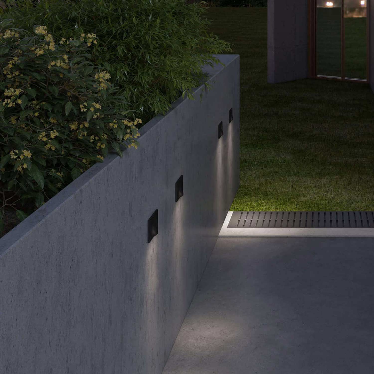 Arc LED Recessed Step Light Outside Area.