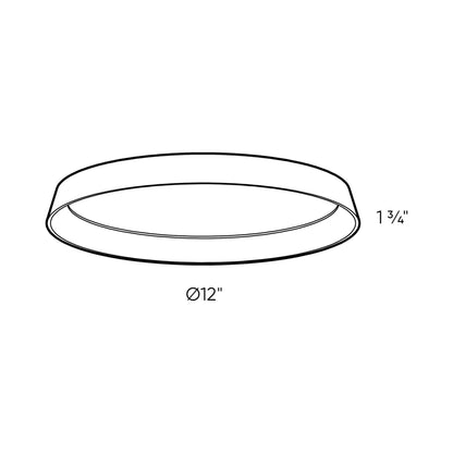 Aurora LED Flush Mount Ceiling Light - line drawing.
