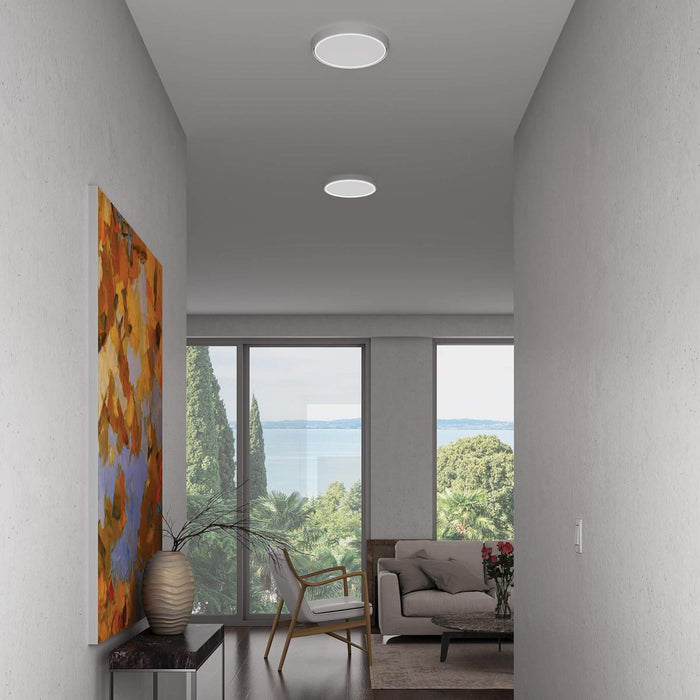 Bloom Dual-Light LED Flush Mount Ceiling Light in living room.