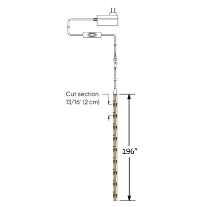 COB LED Tape Light - line drawing.