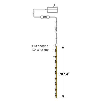 COB LED Tape Light - line drawing.