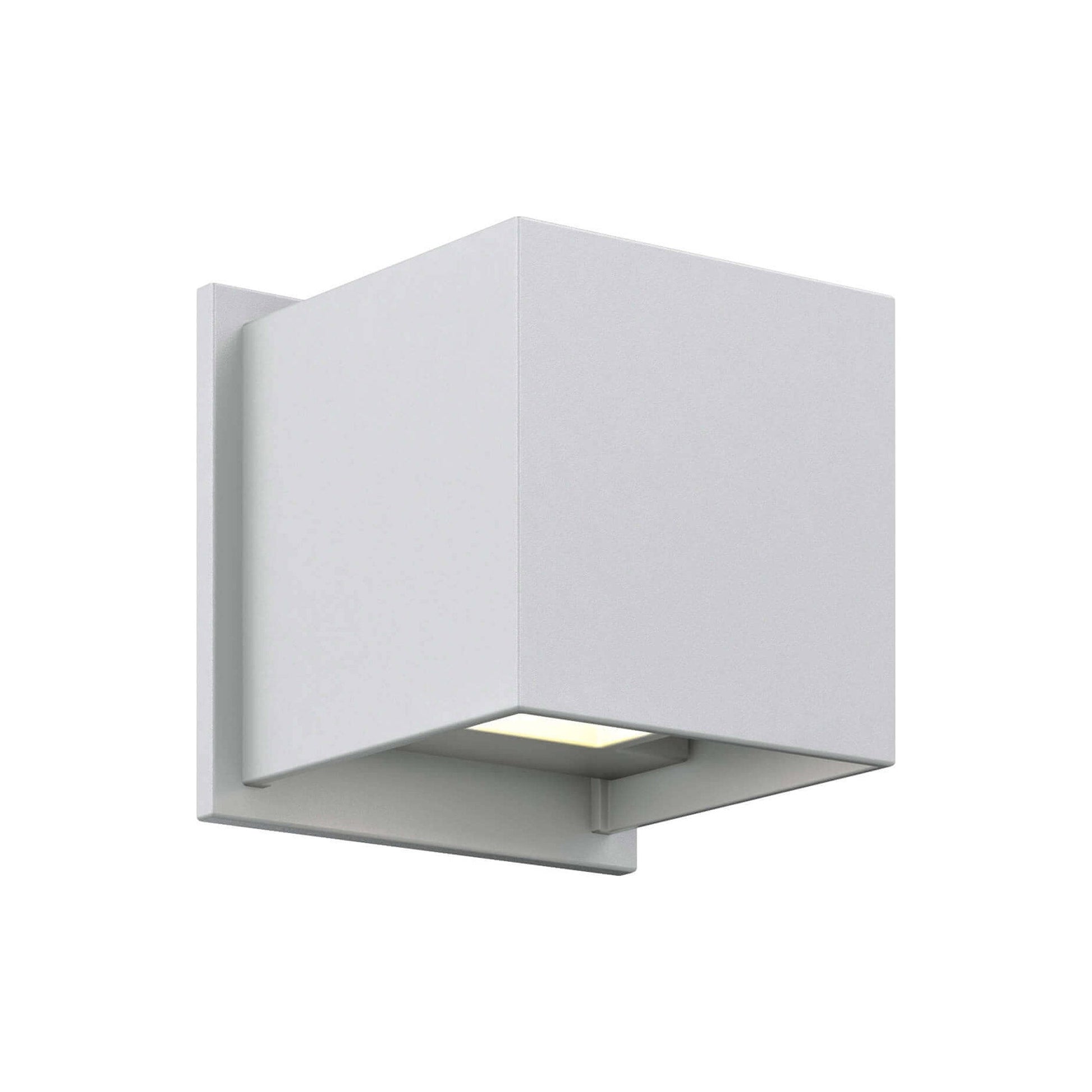 Cubix Square Outdoor LED Wall Light in Satin Grey.
