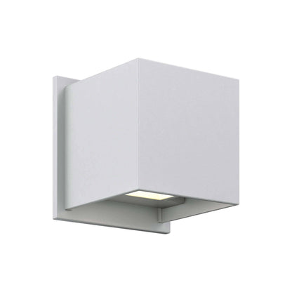 Cubix Square Outdoor LED Wall Light in Satin Grey.