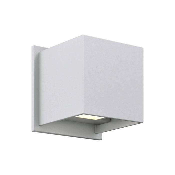 Cubix Square Outdoor LED Wall Light in Satin Grey.