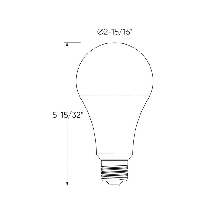 DALS Connect Pro Smart A21 LED Bulb - line drawing.