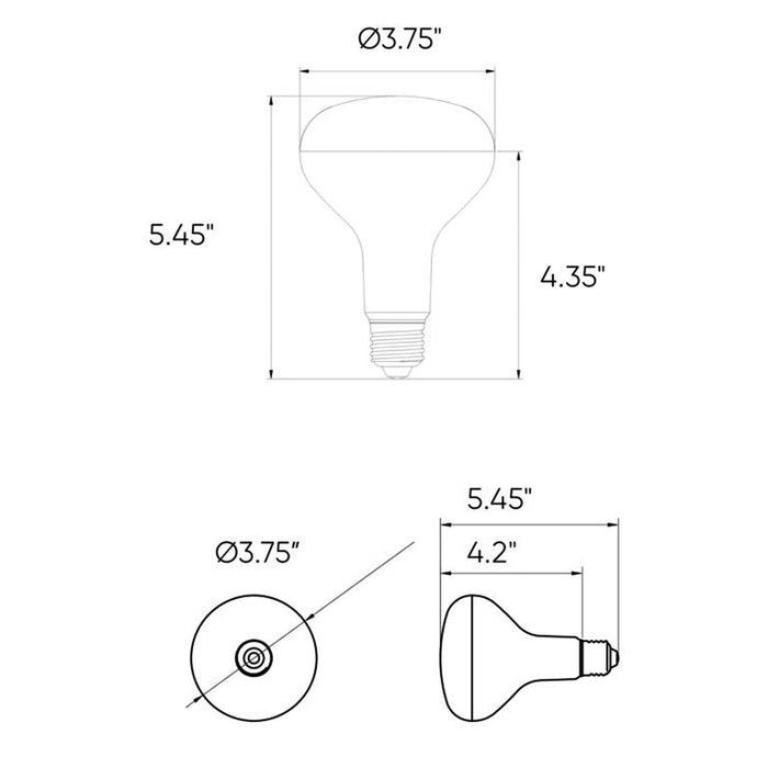 DALS Connect Smart BR30 RGB+CCT LED Light Bulb - line drawing.