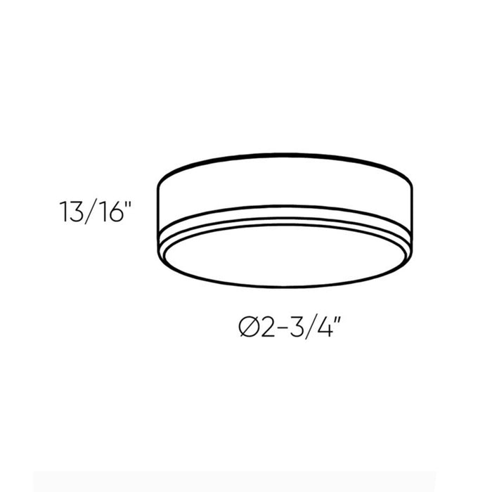 DALS Connect Smart RGB+CCT LED Under Cabinet Puck Light - line drawing.