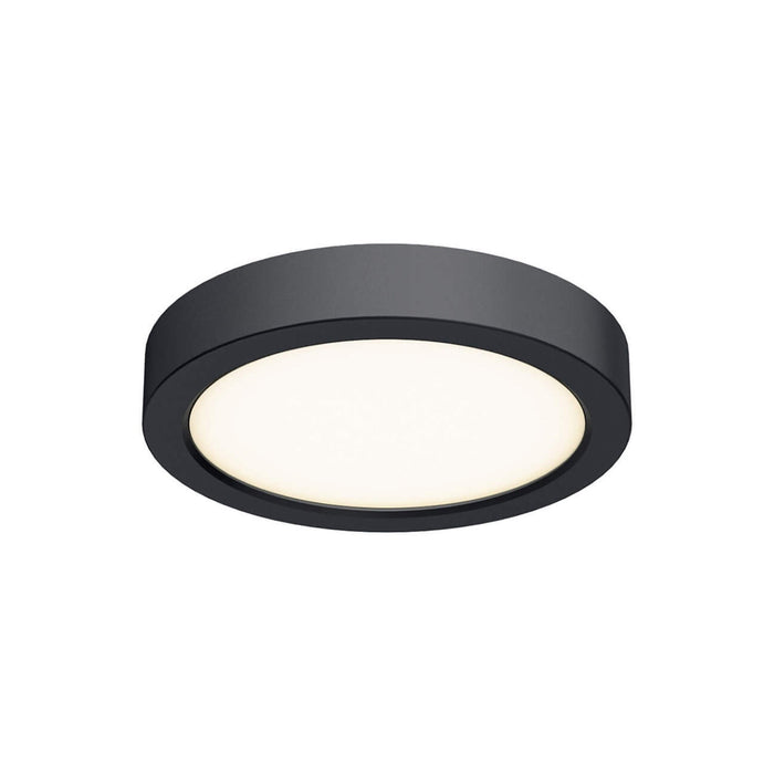 Delta Round Indoor/Outdoor LED Flush Mount Ceiling Light in Black (Small).