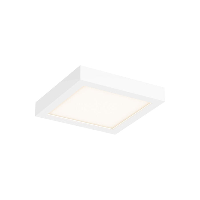 Delta Square Indoor/Outdoor LED Flush Mount Ceiling Light in White (6-Inch).