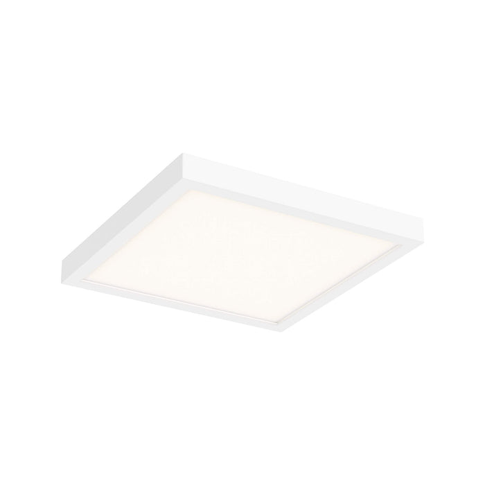 Delta Square Indoor/Outdoor LED Flush Mount Ceiling Light in White (10-Inch).