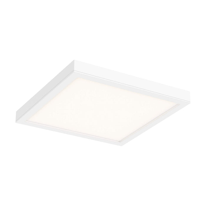 Delta Square Indoor/Outdoor LED Flush Mount Ceiling Light in White (14-Inch).
