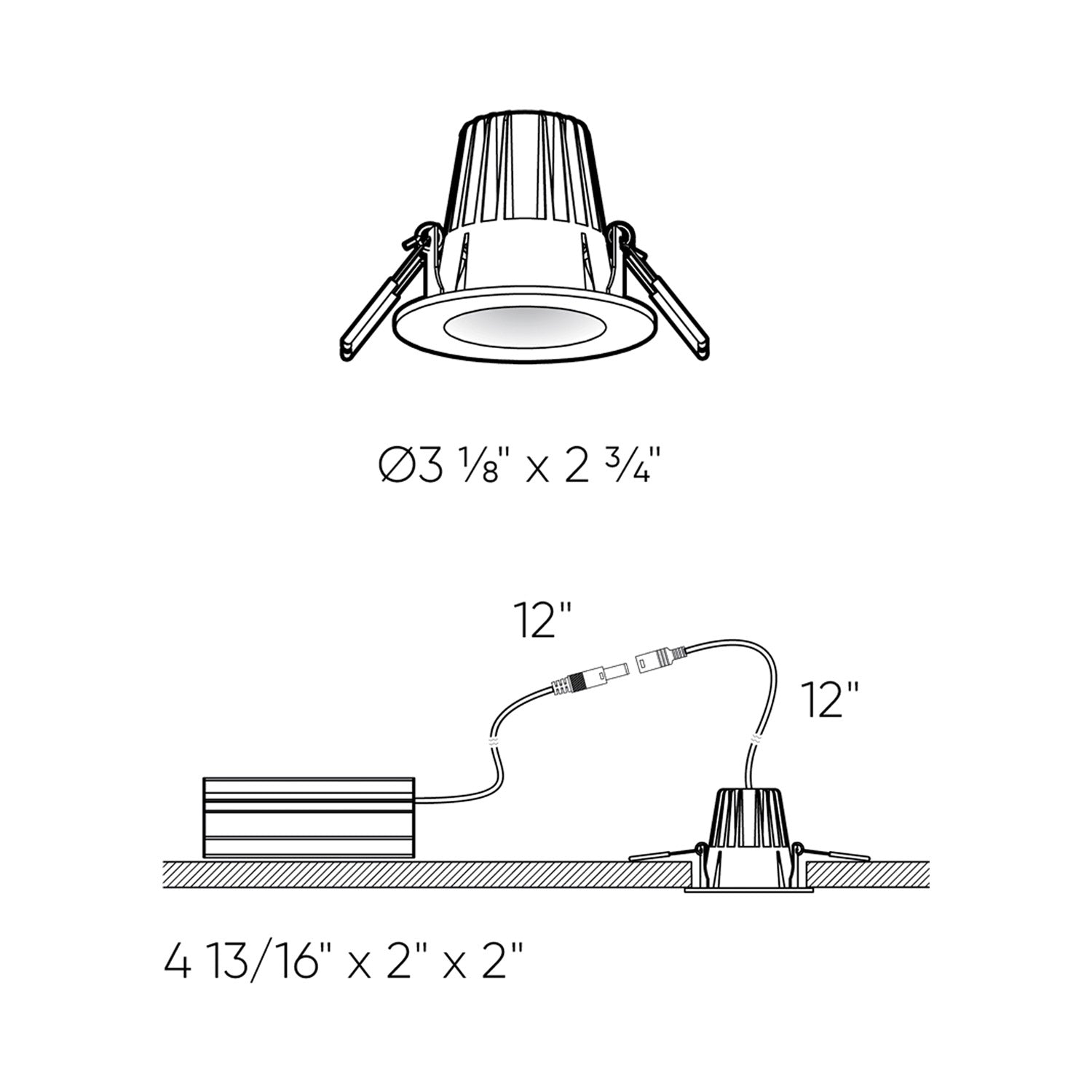 Element Indoor/Outdoor LED Recessed Light - line drawing.