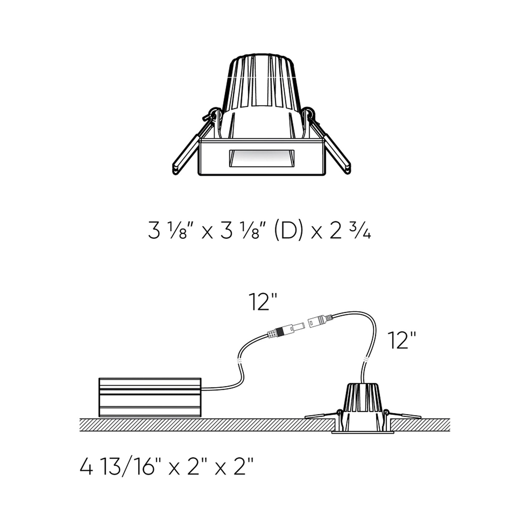 Element Indoor/Outdoor LED Recessed Light - line drawing.