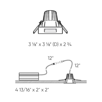 Element Indoor/Outdoor LED Recessed Light - line drawing.