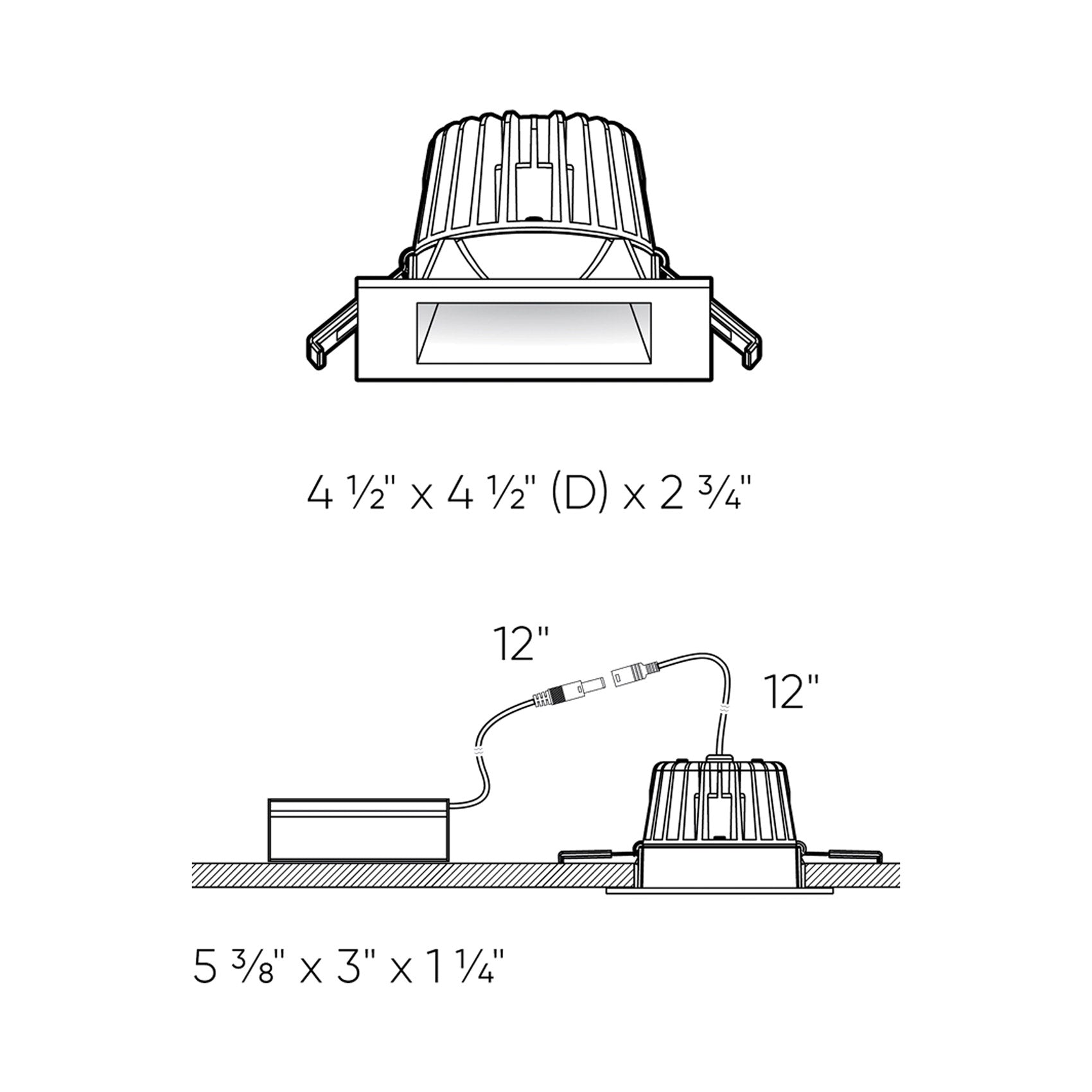 Element Indoor/Outdoor LED Recessed Light - line drawing.