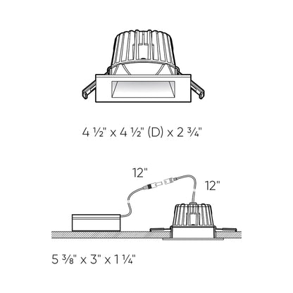 Element Indoor/Outdoor LED Recessed Light - line drawing.