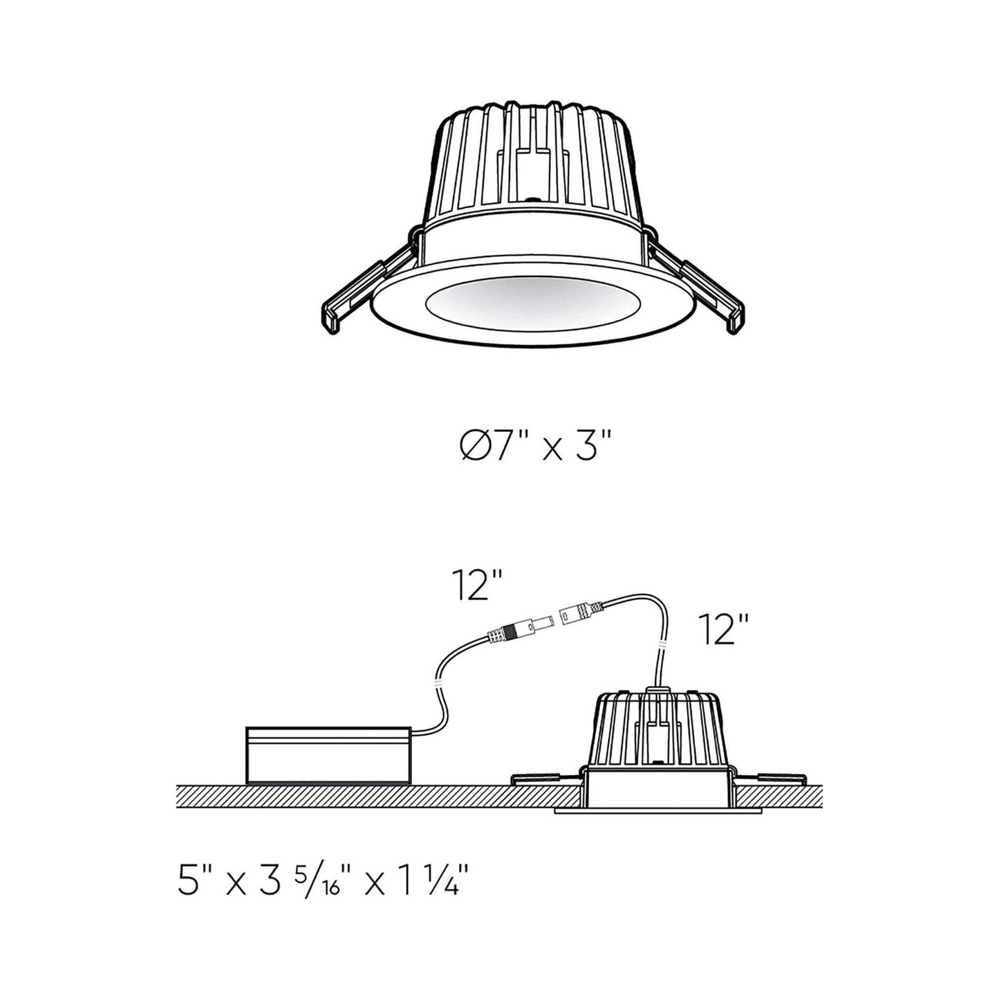 Element Indoor/Outdoor LED Recessed Light - line drawing.