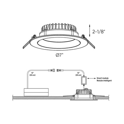 Etch LED Recessed Panel Light - line drawing.