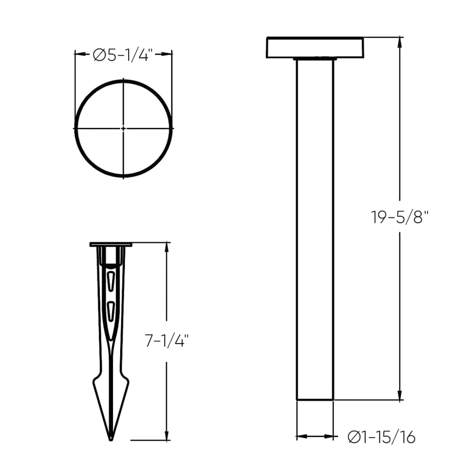 Flux LED Path Light - line drawing.